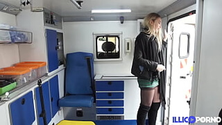 Slutty Blonde Natacha Double Caught in Ambulance